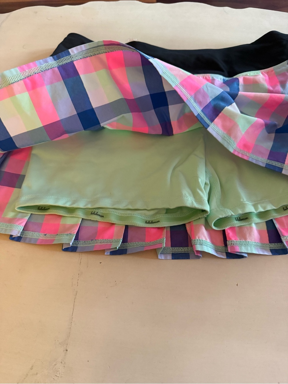 Lululemon Pink Blue Plaid Tennis Skirt - Picture 6 of 6